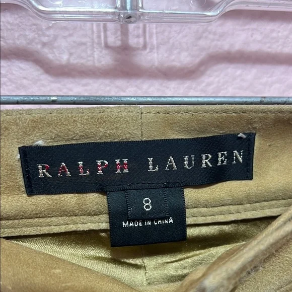 RARE Ralph Lauren Black Label Goat Suede Tan Cargo Pants. Size 8